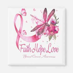 Íman Faith Hope Love Dragonfly Ribbon Breve Cancer