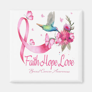 Íman Faith Hope Love Hummingbird Ribbon Breve Cancer