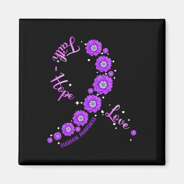 Íman Faith Hope Love Overdose Awarness Flower W (Frente)