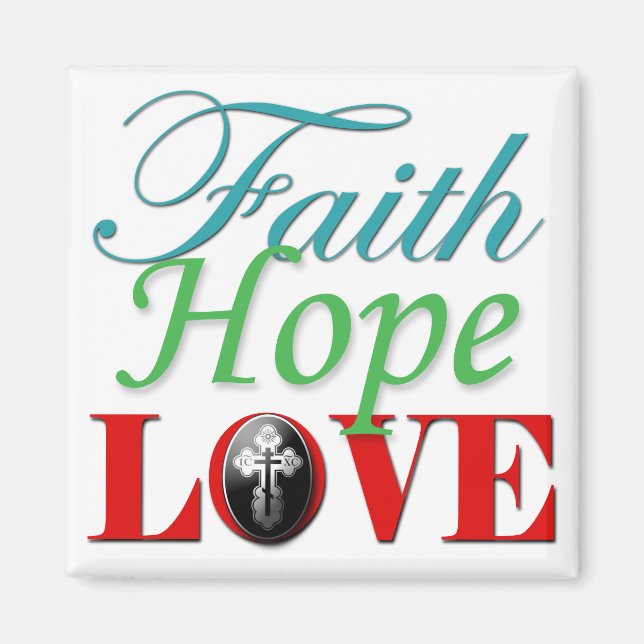 Íman Faith Hope & Love w/ Cross (Frente)