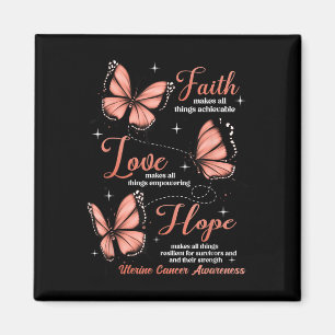 Íman Faith Love Hope Butterfly Uterine Cancer Consciênc