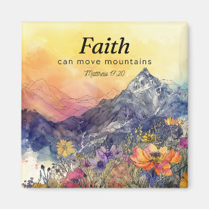 Íman Faith Mover Montanhas" Montanha Floral