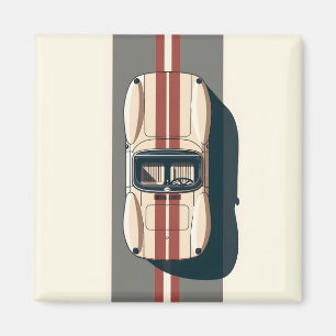 Íman Faixa de Carro de Corrida Minimalista Retro