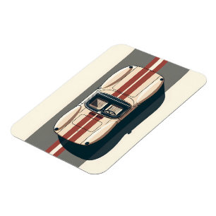 Íman Faixa de Carro de Corrida Retro Minimalista
