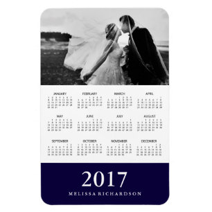 Íman Faixa do Marinho Escuro Calendário de Fotografi