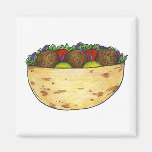 Íman Falafel Pita Sandwich Magnet mediterrânico