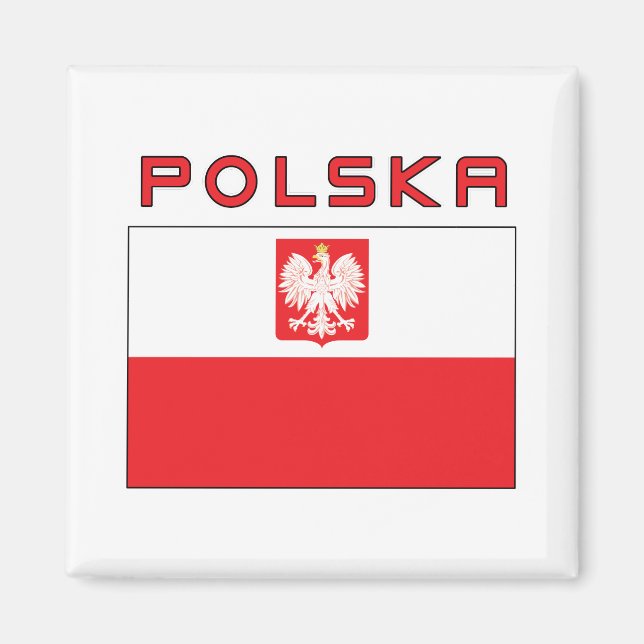 Íman Falcão Polonês - Bandeira Com Polska (Frente)