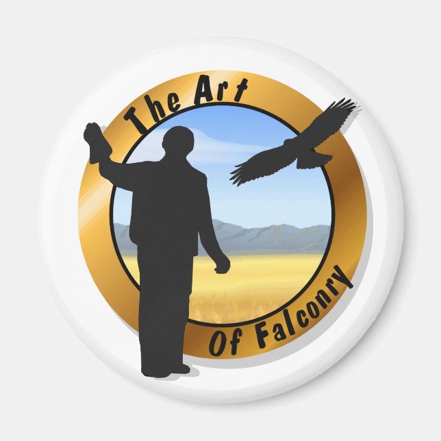 Íman Falconer Medallion Round Magnet (Frente)