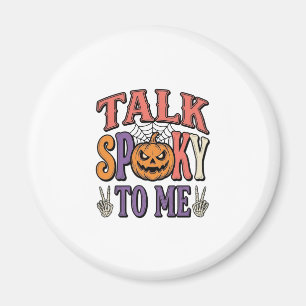 Íman Fale Assustador Comigo Camisa Vintage de Halloween