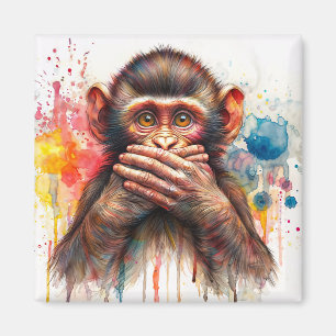 Íman Fale Sem Magneta De Arte De Aquarela Vibrante Com 