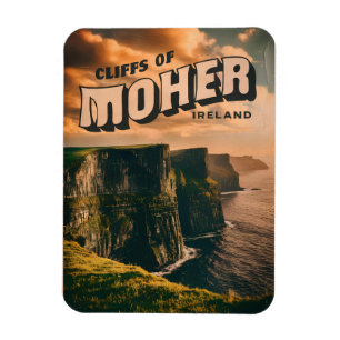 Íman Falésias vintage de Moher, presentes da natureza d