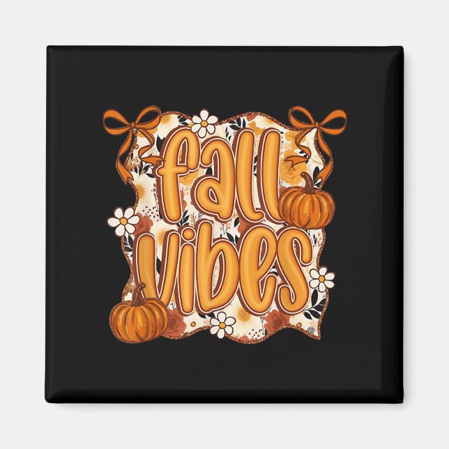 Íman Fall Vibes Coquette Arco Pumpkin Ação de Graças Au (Frente)