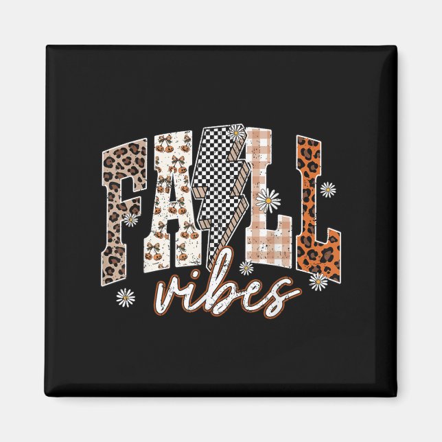 Íman Fall Vibes Lightning Flower Ação de Graças Autumn  (Frente)