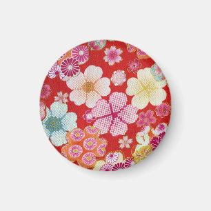 Íman Falln Crimson Floral Chirimen