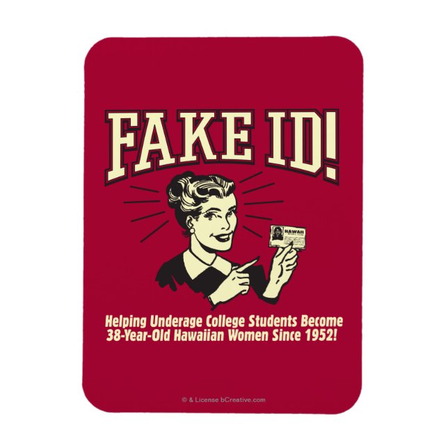 Íman Falso ID: Underage College Havaiano (Vertical)