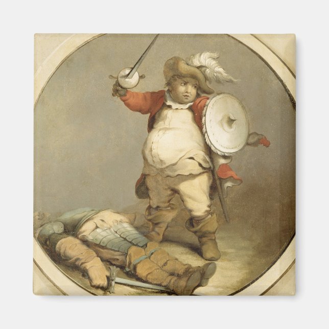 Íman Falstaff with the Body of Hotspur, c.1786 (óleo em (Frente)