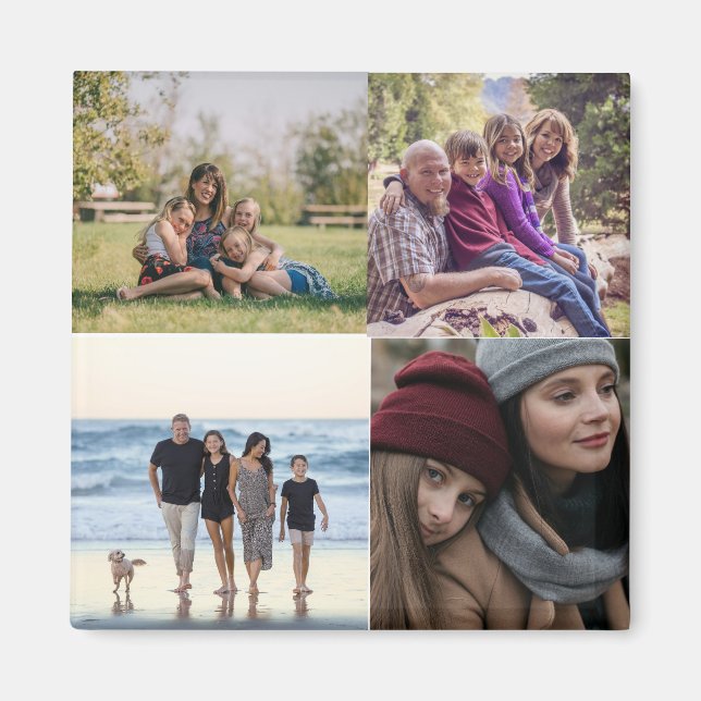 Íman Família 4 Fotografia Crie seu (Frente)