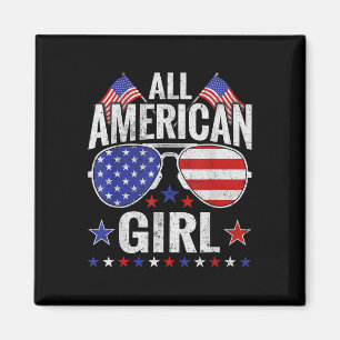 Íman Família Americana Girls Sungles Patriótica 4º De J