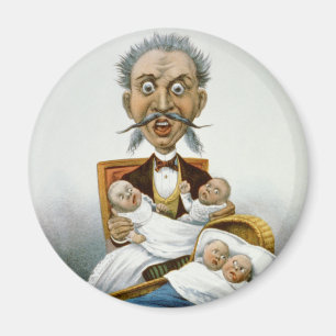 Íman Família Antiga, Pai com Bebês e Mão de Pôquer