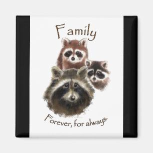 Íman Família bonito do guaxinim, para sempre e sempre,