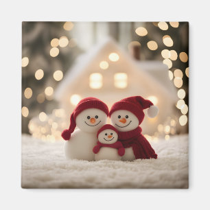 Íman Família de Boneco de Neve Fofo Natal de Inverno