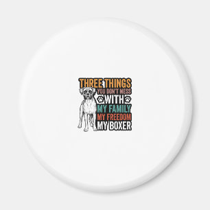 Íman Família de Cães Boxer Liberdade Camisa Vintage Des