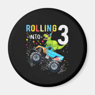 Íman Família de Caminhões Monstros Dinossauros, 3 anos