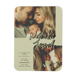 Íman Família de Fotos com Roteiro Único em Verde Sage M