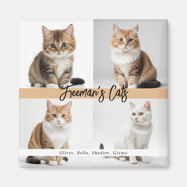 Íman Família de Fotos de Cat Personalizada e Bonita (Frente)