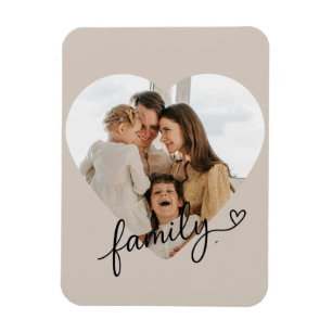 Íman Família de Fotos do Coração Personalizada