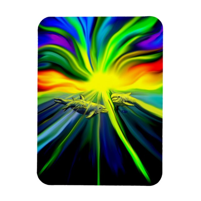 Íman Família de golfinhos no sol (Vertical)