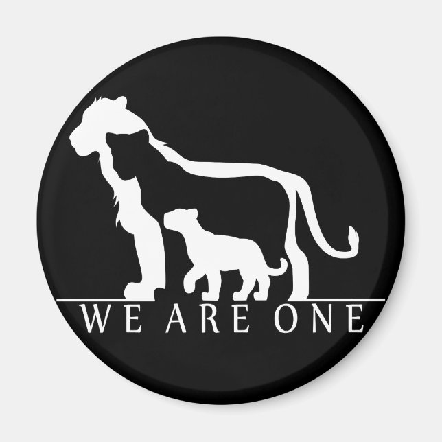 Íman Família de leões (versão negra) (Frente)