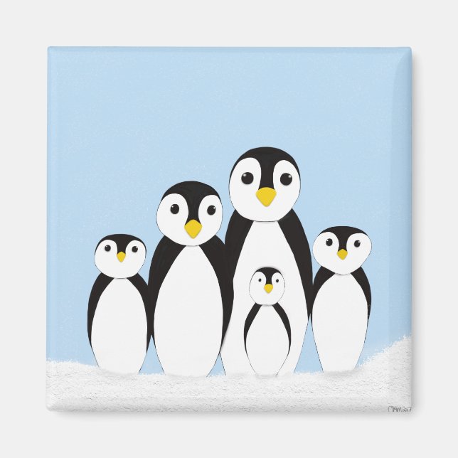 Íman Família de pinguins (Frente)