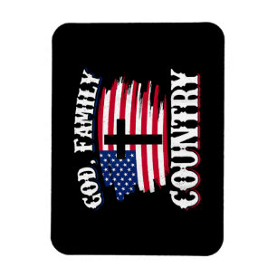 Íman Família Deus País Americano Bandeira Cross Christi