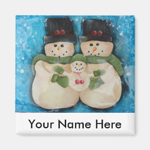Íman Família do boneco de neve - ímã