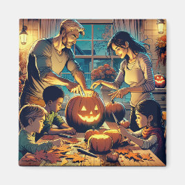 Íman Família e Amigos Escrevendo Pumpkins Halloween