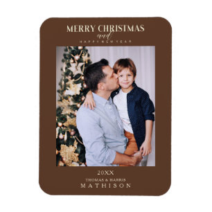 Íman Família Foto Marrom Natal Moderno Sofisticado