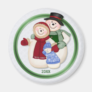 Íman Família gelado do boneco de neve - azul