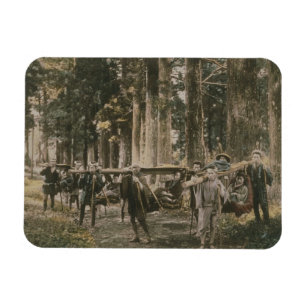 Íman Família japonesa transportada em litros, c.1880s