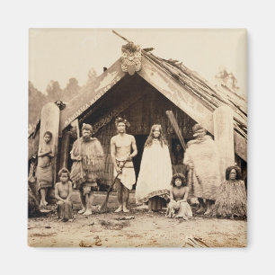 Íman Família maori, Nova Zelândia, c.1880s (impressã