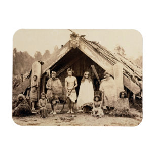 Íman Família maori, Nova Zelândia, c.1880s (impressã