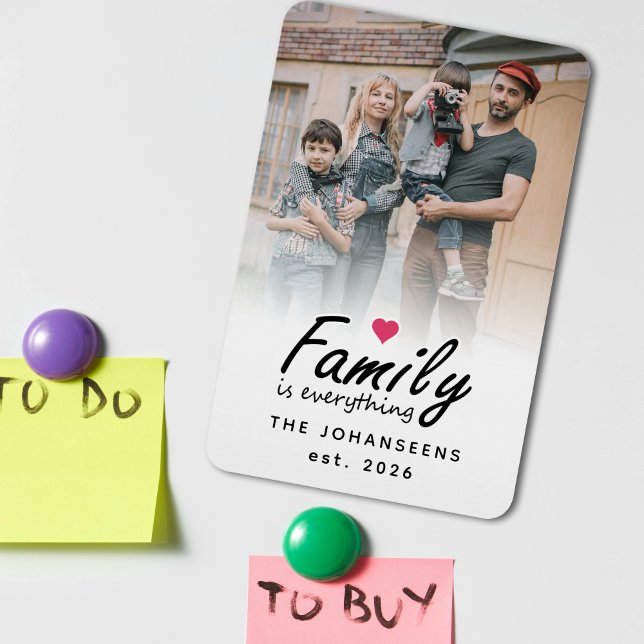 Íman Família Script é Tudo Foto Personalizada Moderna (Criador carregado)