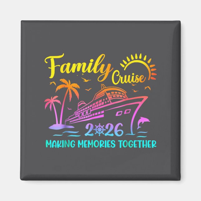 Íman Family Cruise 2026 Summer Vacation Matching Family (Frente)