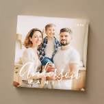 Íman Family Photo Modern Simple Cursive Magnet<br><div class="desc">This simple and classic design is composed of playful cursive typography and add a custom photo of your family.</div>