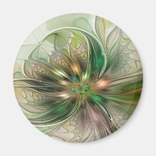 Íman Fantasia Abstrata Moderna Colorida Floral Fractal