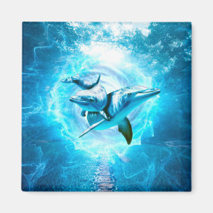 Íman fantasia azul de golfinho