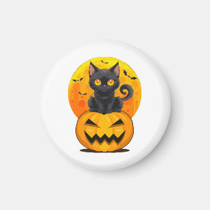 Íman Fantasia de Abóbora de Gato Preto de Halloween