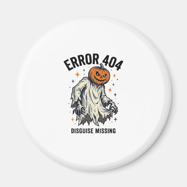 Íman Fantasia de Abóbora Fantasma Erro 404 de Halloween (Frente)