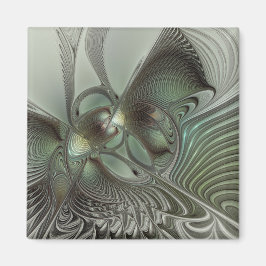 Íman Fantasia de Arte Fractal da Cinza Olive Sage