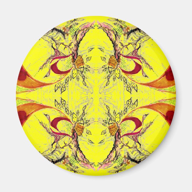 Íman Fantasia de Árvores e Pássaros (Frente)